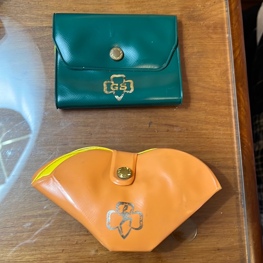 Vintage Girl Scout and Brownie Sewing kit covers.